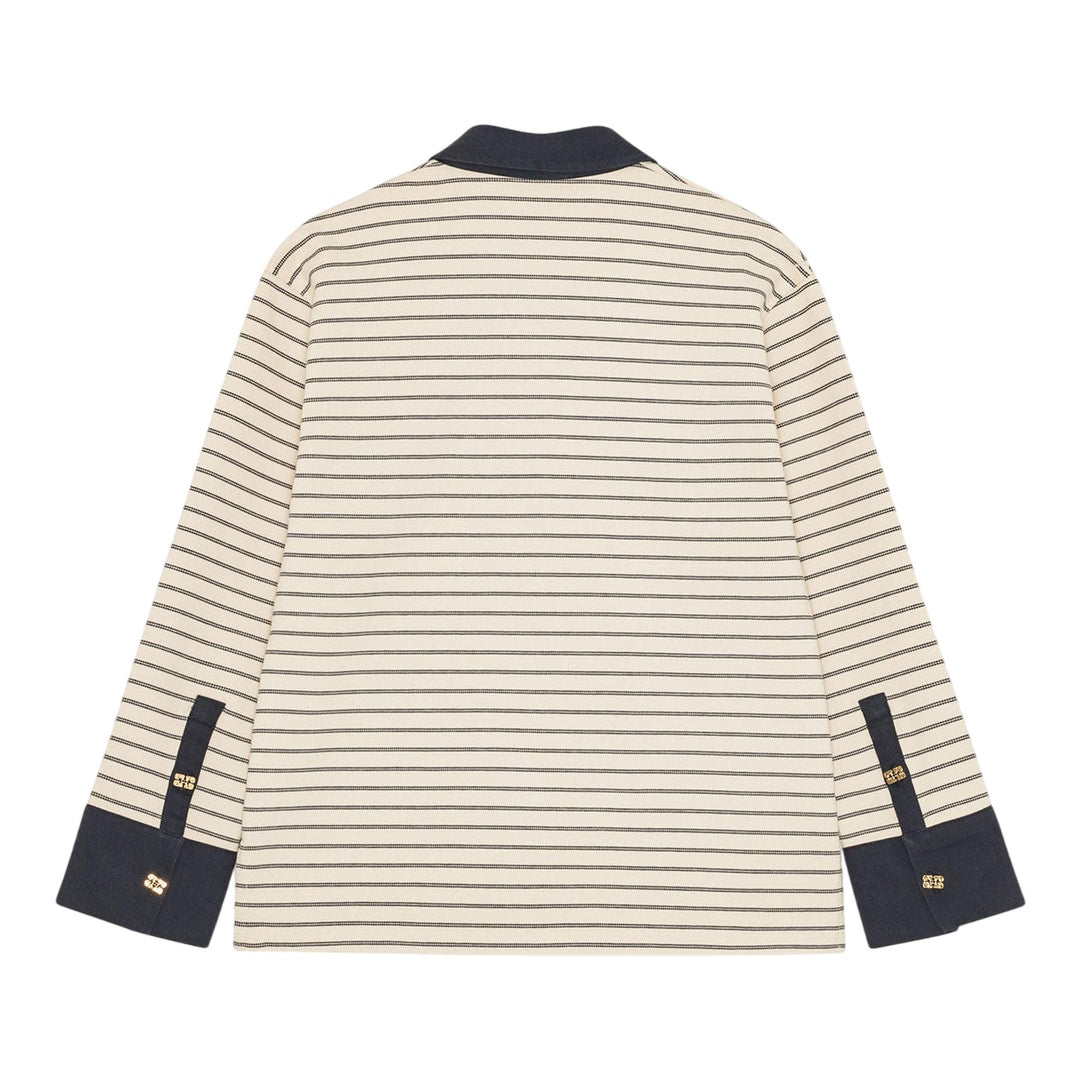 Club21 - GANNI - Single Piquet Jersey Polo - POLOS - Off-White