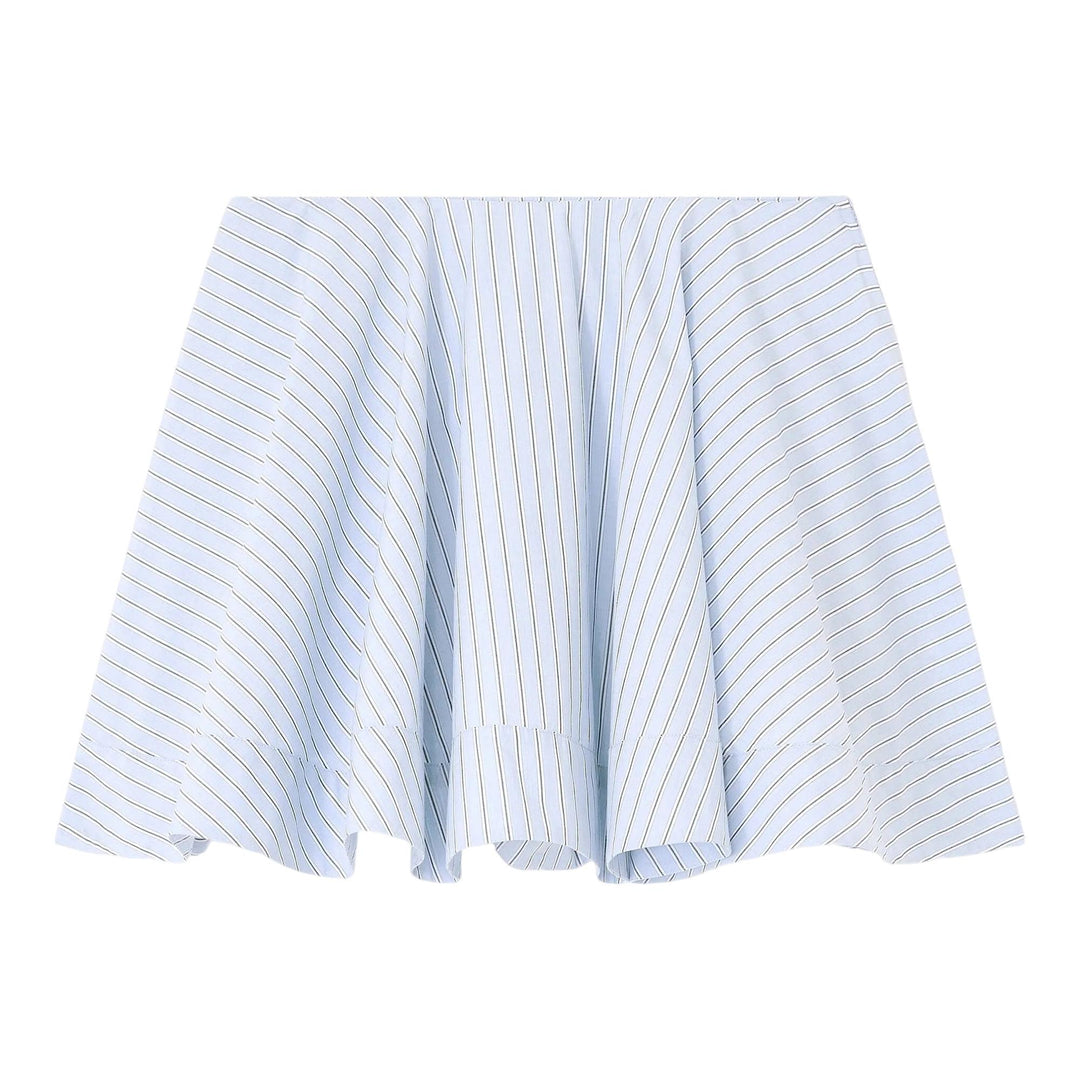 Club21 - GANNI - Stripe Cotton Mini Circle Skirt - SKIRTS - Purple
