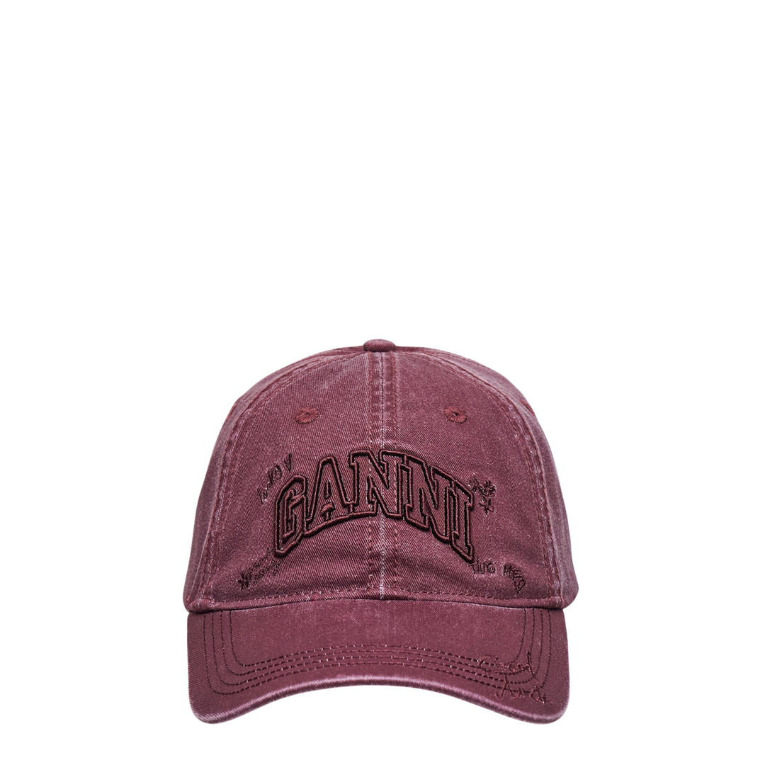 Washed Cotton Handwriting Embroidered Cap