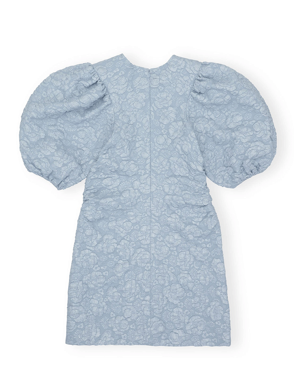 Stretch Jacquard Puff Sleeves Dress –