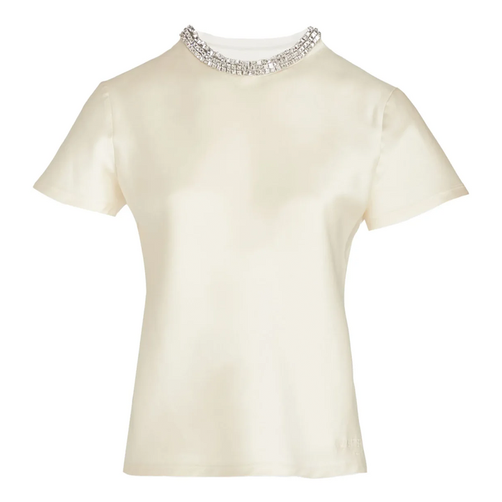 Diamante Embellished Neck T-Shirt