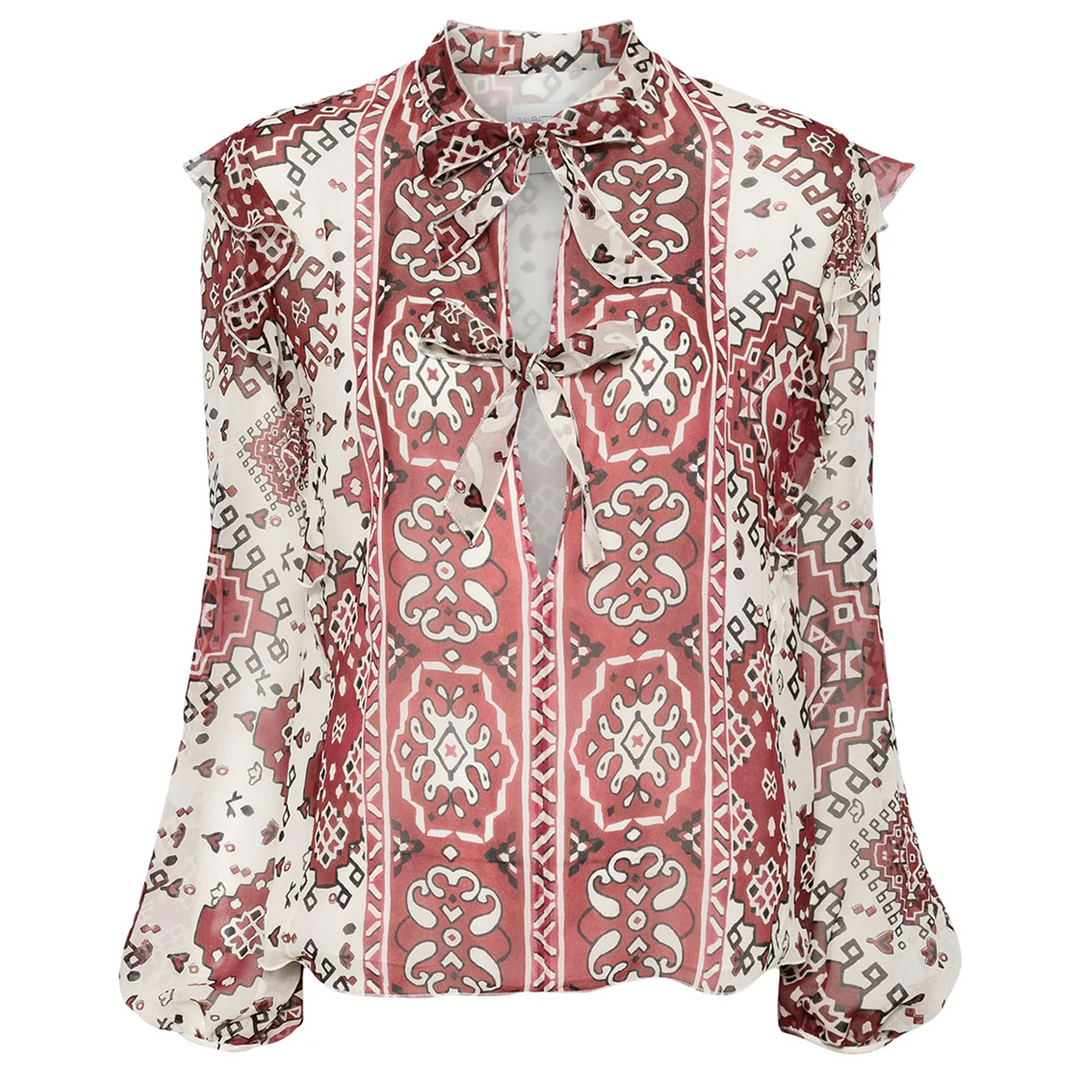 Georgette Printed Ruffles Blouse