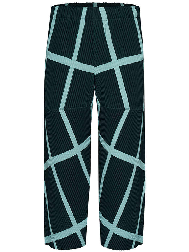 HOMME-PLISSE-ISSEY-MIYAKE-SKEW-GRID-Pants-Green-&-Ice-Green-1