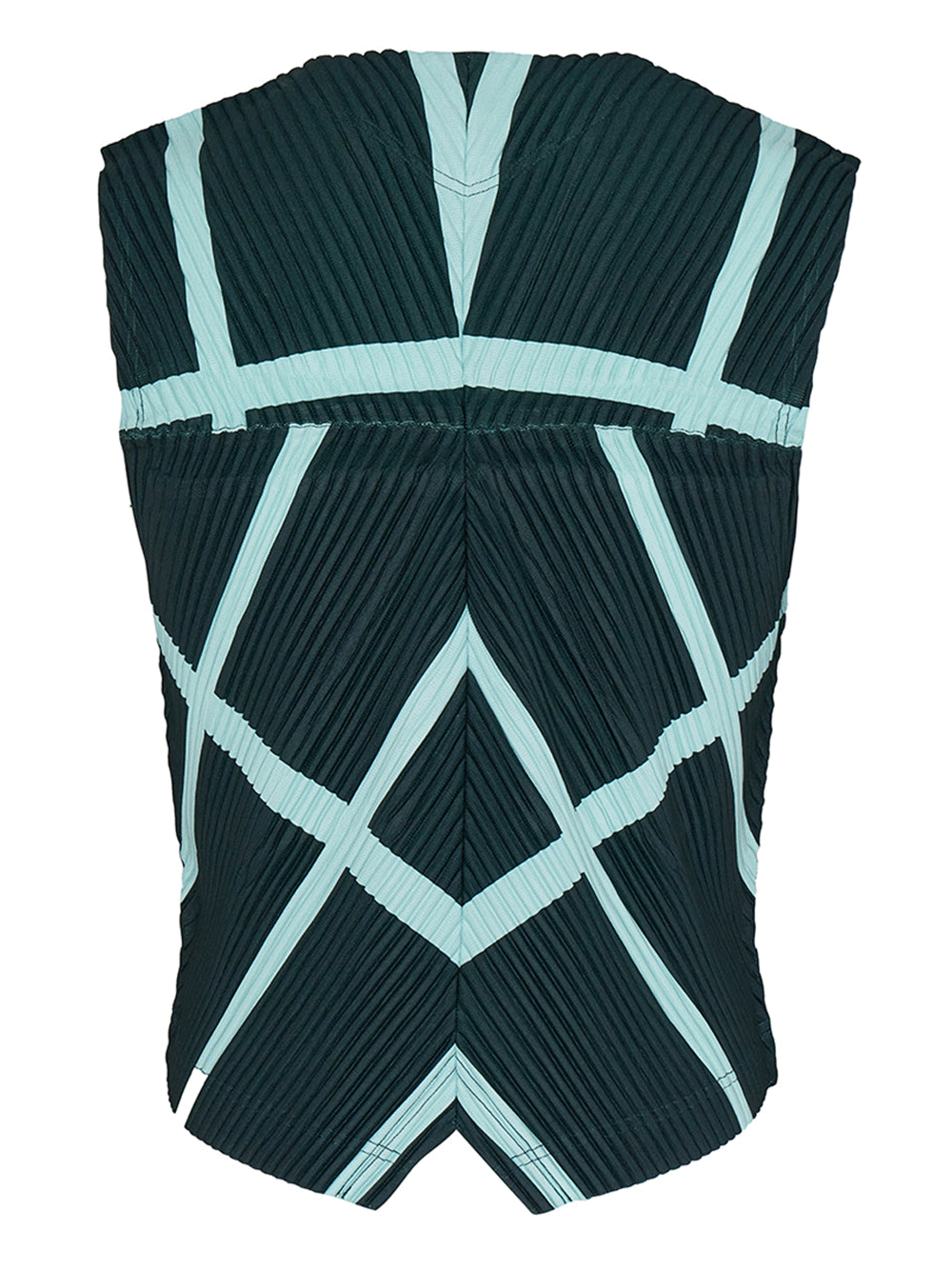 HOMME-PLISSE-ISSEY-MIYAKE-SKEW-GRID-Vest-Green-&-Ice-Green-2