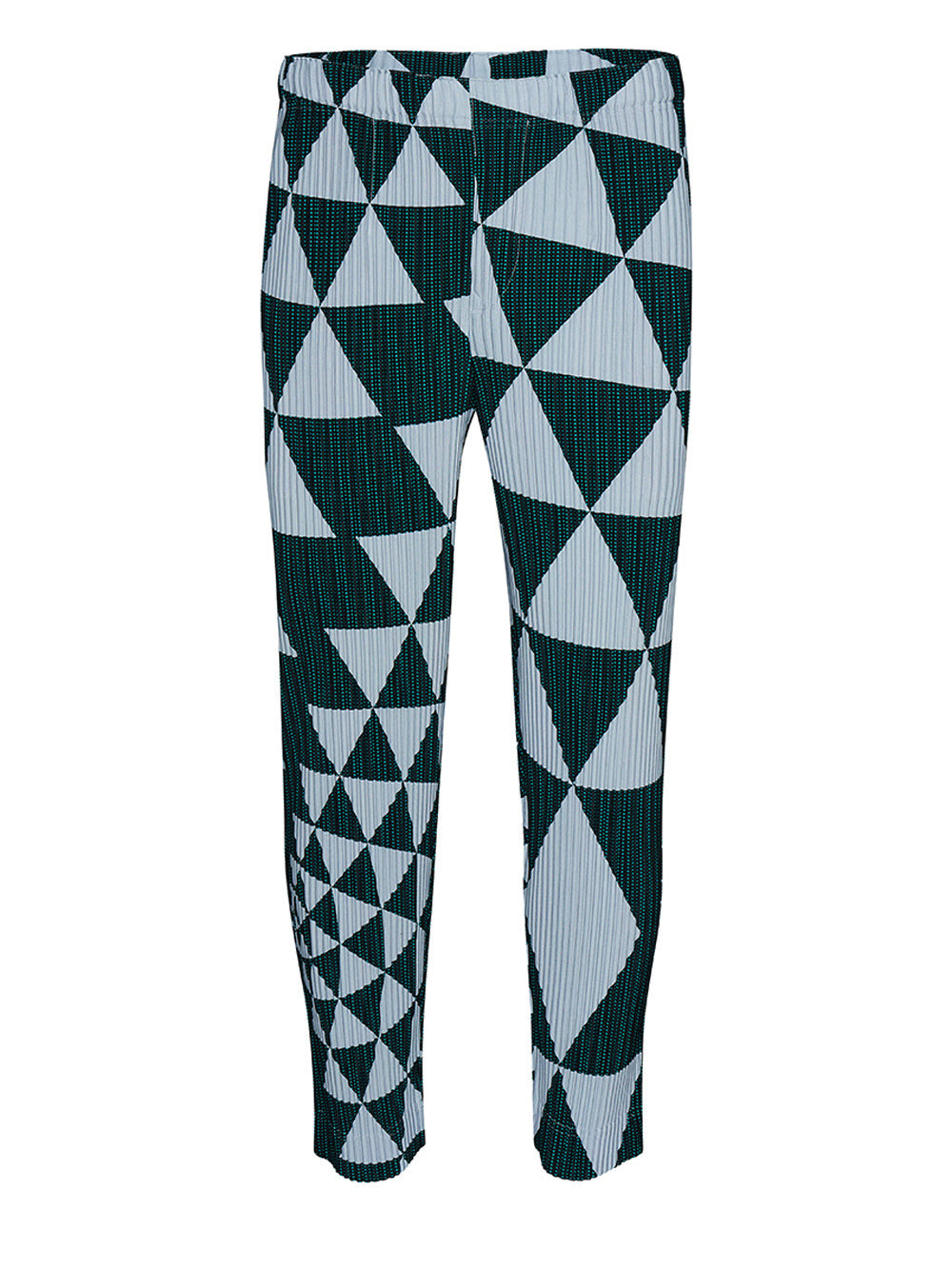      HOMME-PLISSE-ISSEY-MIYAKE-TRIANGULAR-GRID-Pants-Green-1