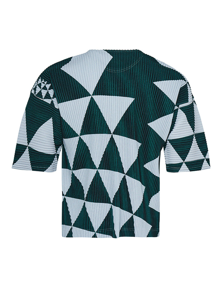 HOMME-PLISSE-ISSEY-MIYAKE-TRIANGULAR-GRID-T-Shirt-Green-2