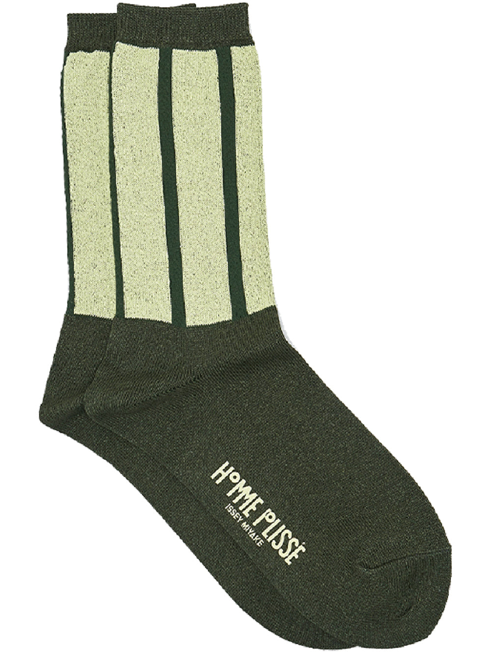 HOMME-PLISSE-ISSEY-MIYAKE-Washi-Jacquard-Socks-Khaki-1