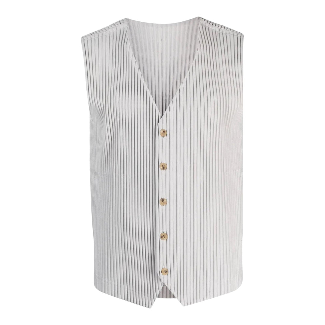 Club21 - HOMME PLISSE ISSEY MIYAKE - Basics Vest - PLEATED VESTS - Light Gray