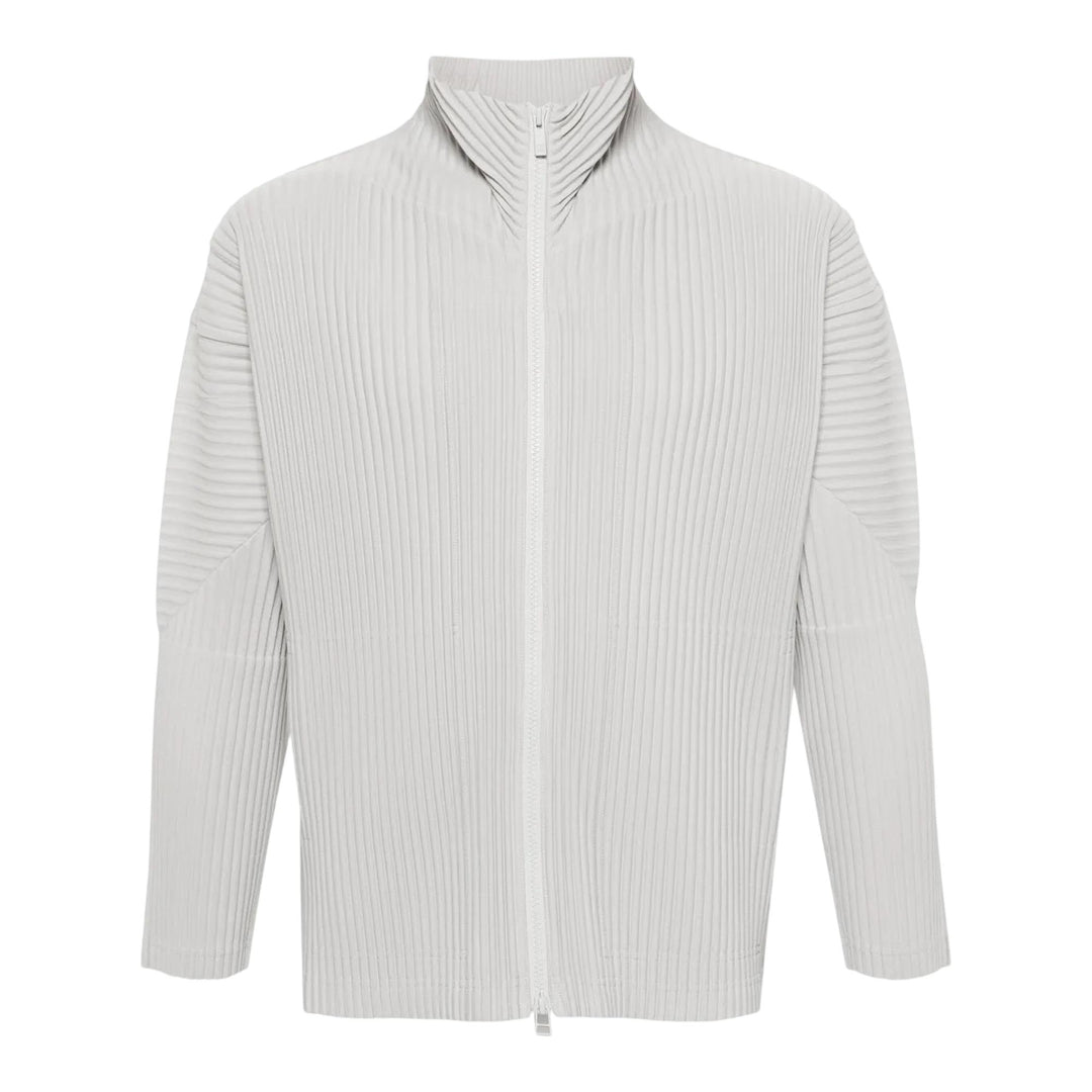 Club21 - HOMME PLISSE ISSEY MIYAKE - Basics Zip-Up Cardigan - PLEATED CARDIGANS - Light Gray