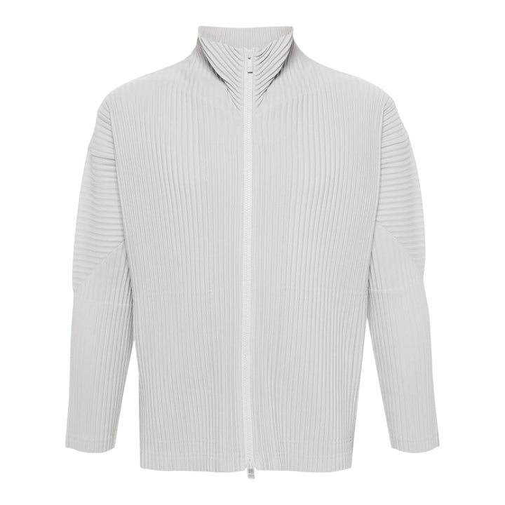Club21 - HOMME PLISSE ISSEY MIYAKE - Basics Zip-Up Cardigan - PLEATED CARDIGANS - Light Gray