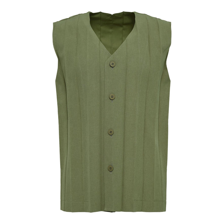 Club21 - HOMME PLISSE ISSEY MIYAKE - Edge Ensemble Vest - PLEATED VESTS - Khaki