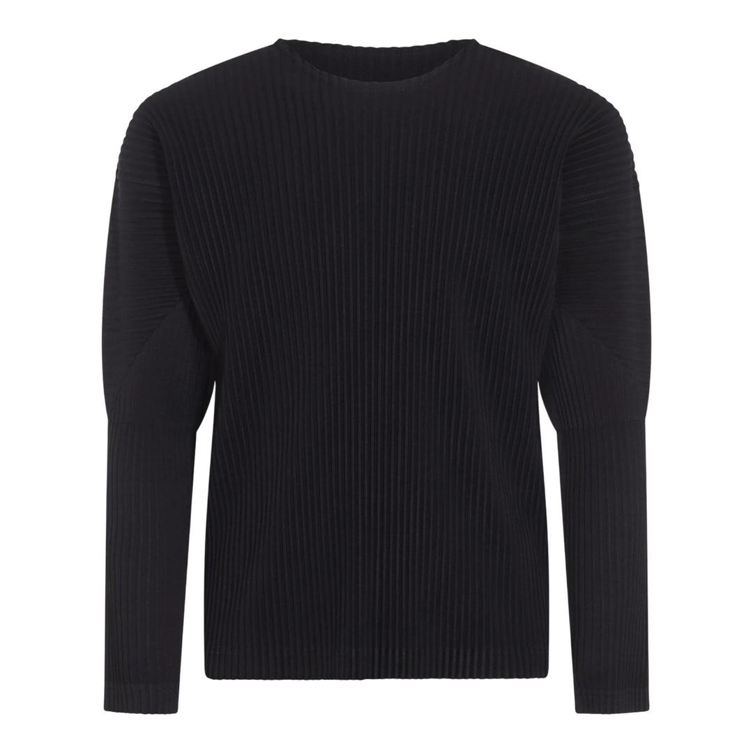 Club21 - HOMME PLISSE ISSEY MIYAKE - Long Sleeve Round Neck Top - TEES - Navy