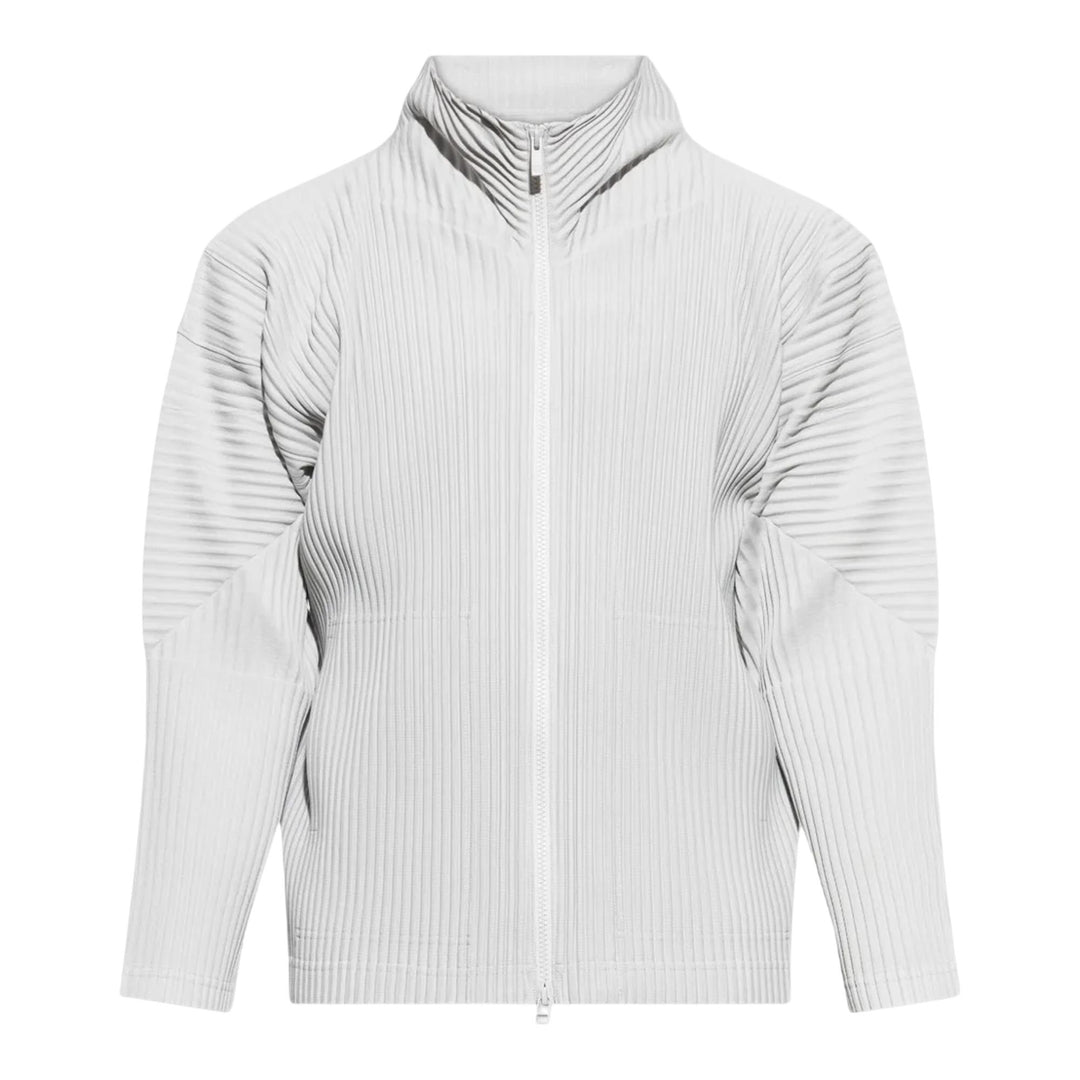 Club21 - HOMME PLISSE ISSEY MIYAKE - Long Sleeve Zip Cardigan - CARDIGANS - Light Grey