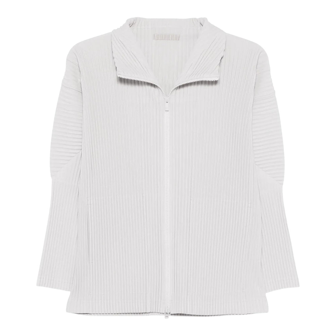Club21 - HOMME PLISSE ISSEY MIYAKE - Long Sleeve Zip Cardigan - CARDIGANS - Light Grey