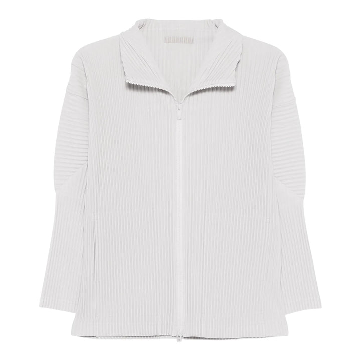 Club21 - HOMME PLISSE ISSEY MIYAKE - Long Sleeve Zip Cardigan - CARDIGANS - Light Grey