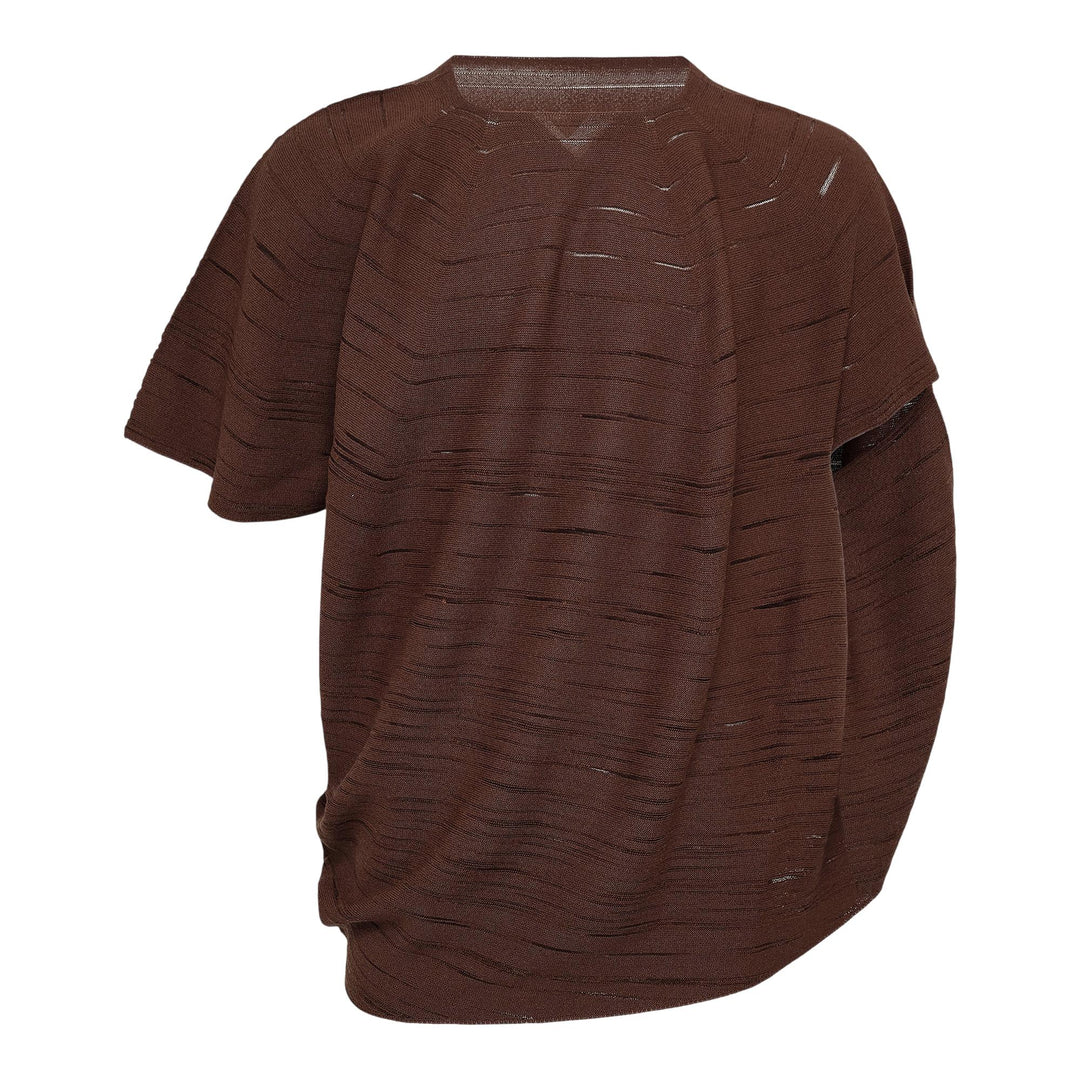 Club21 - HOMME PLISSE ISSEY MIYAKE - Marbling Knit Top - SWEATERS - Brown