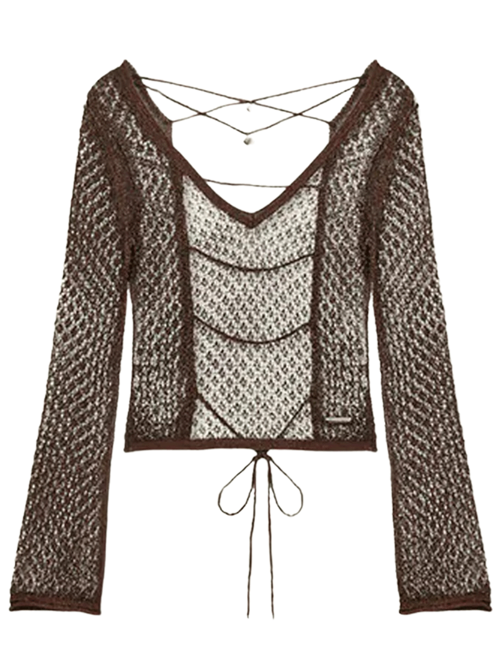 House-of-Sunny-Armour-Knit-Top-Brown-1