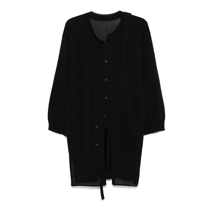 Buttoned Drape Knit Cardigan