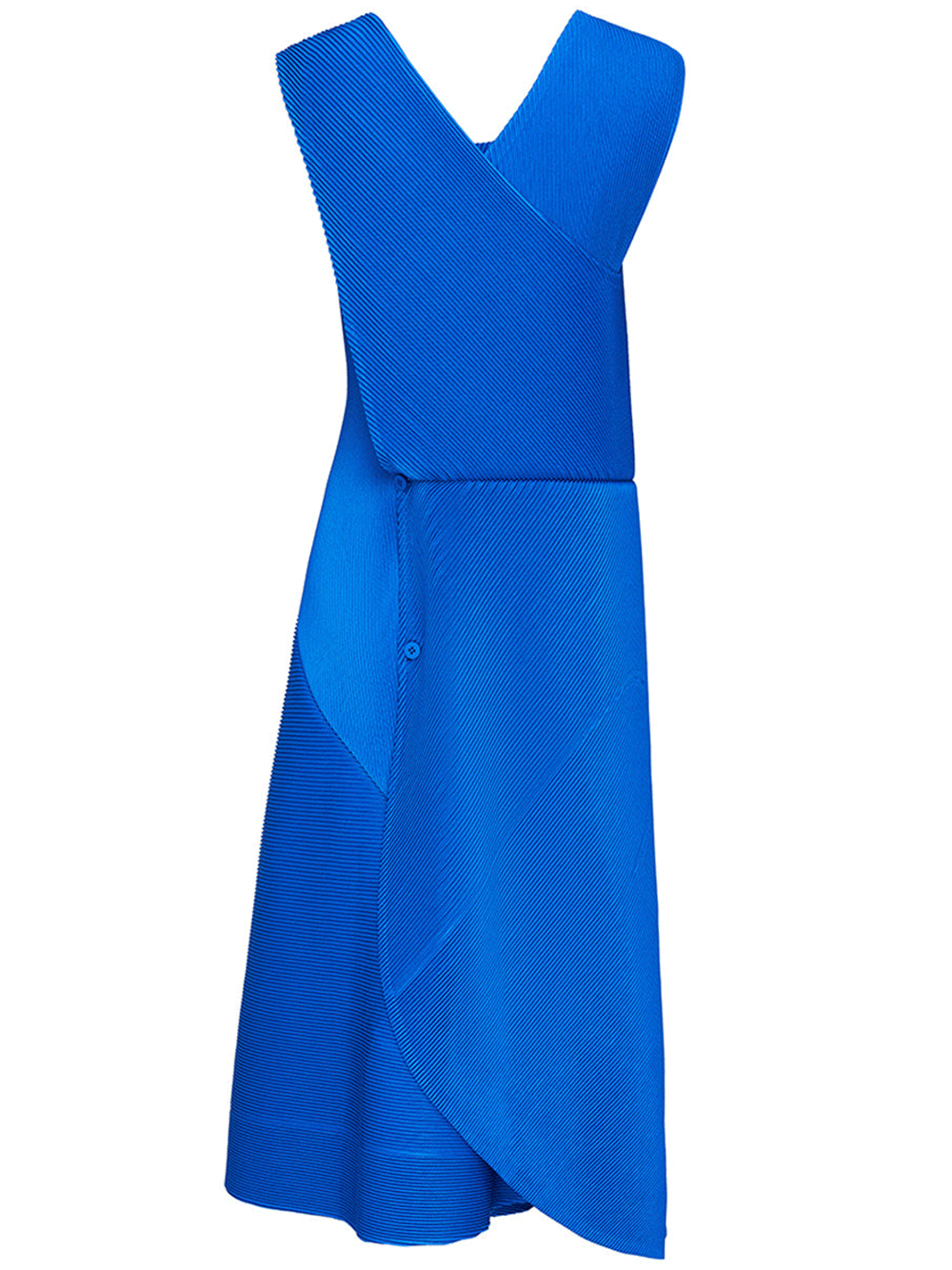 ISSEY-MIYAKE-LEATHER-LIKE-PLEATS-Pleated-Dress-Blue-2