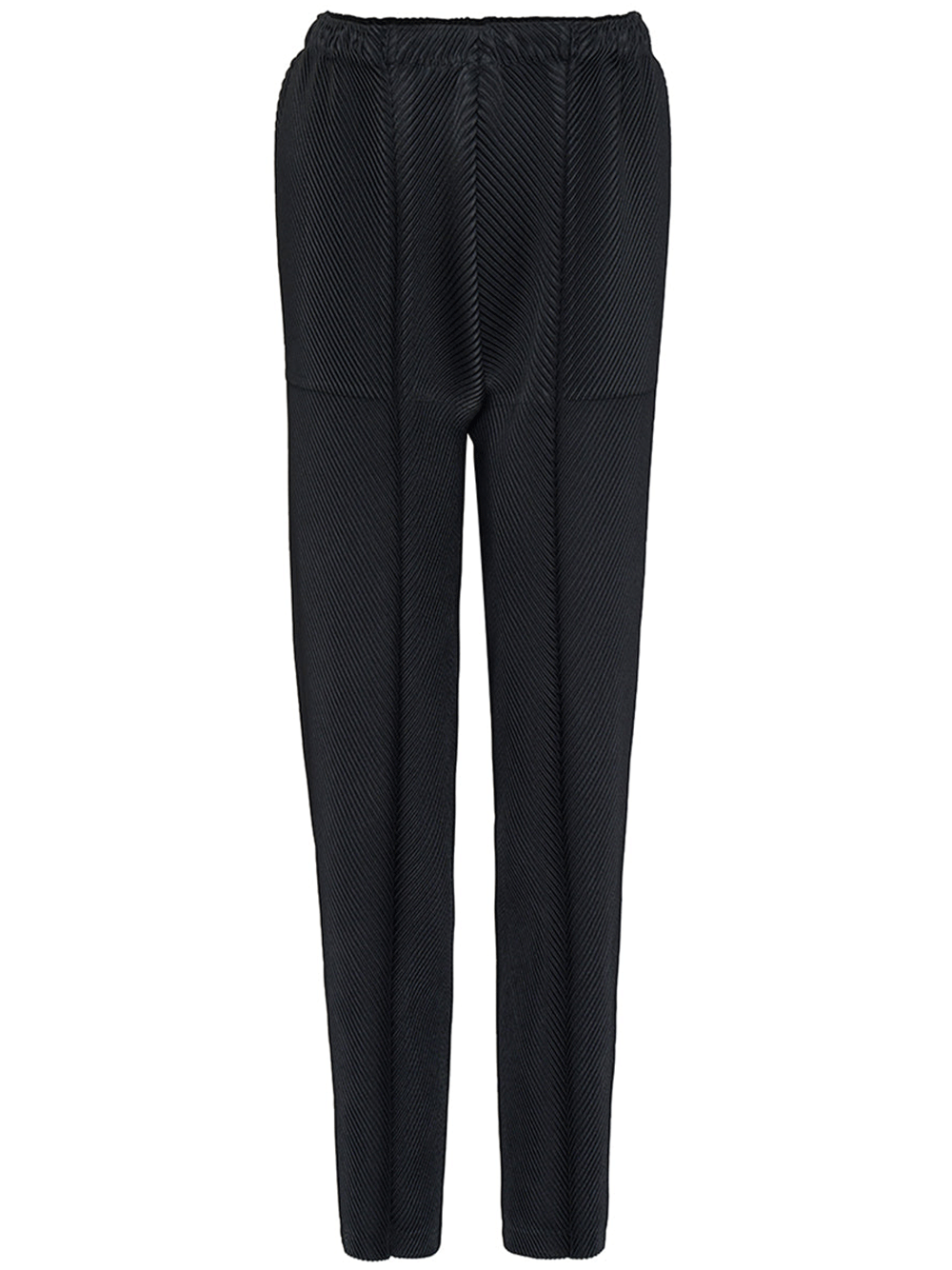 ISSEY-MIYAKE-LEATHER-LIKE-PLEATS-Pleated-Pants-Black-1