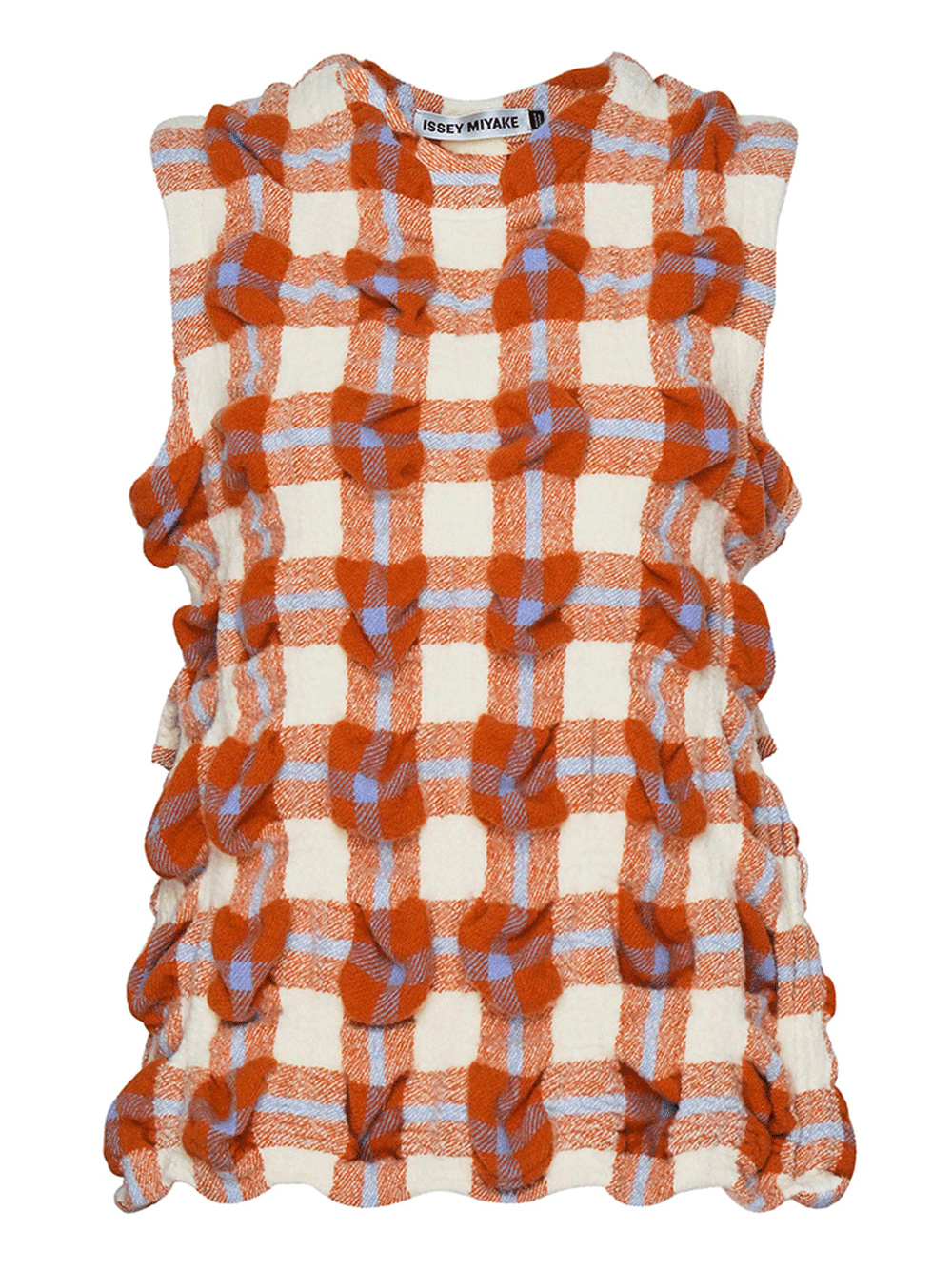 ISSEY-MIYAKE-RHYTHM-CHECK-Top-Terracotta-Hued-1