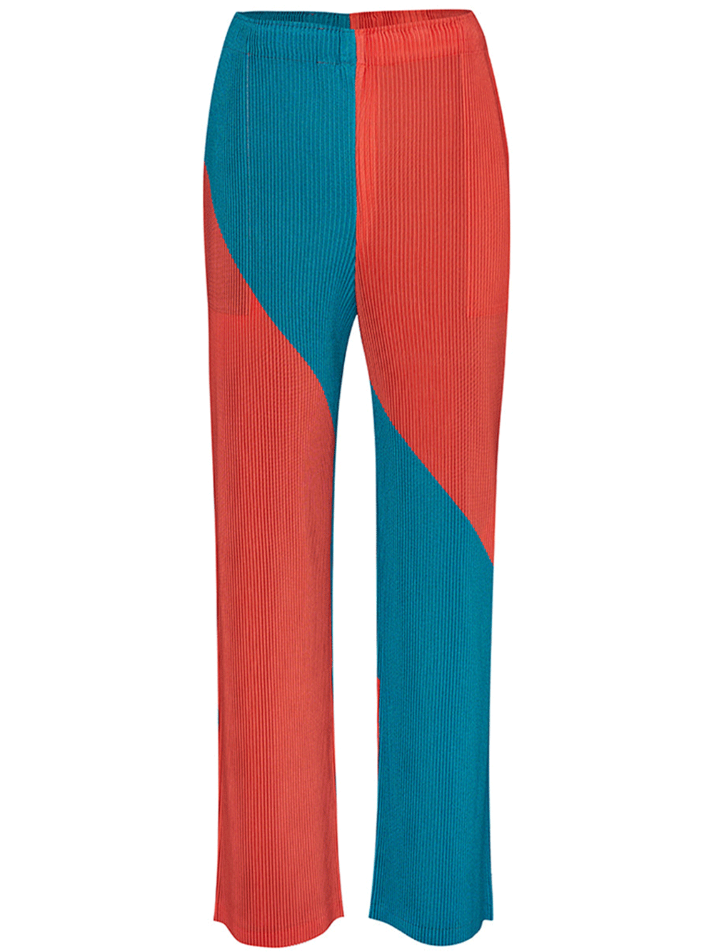 ISSEY MIYAKE Ridge Pleats Pants Blue Red 1