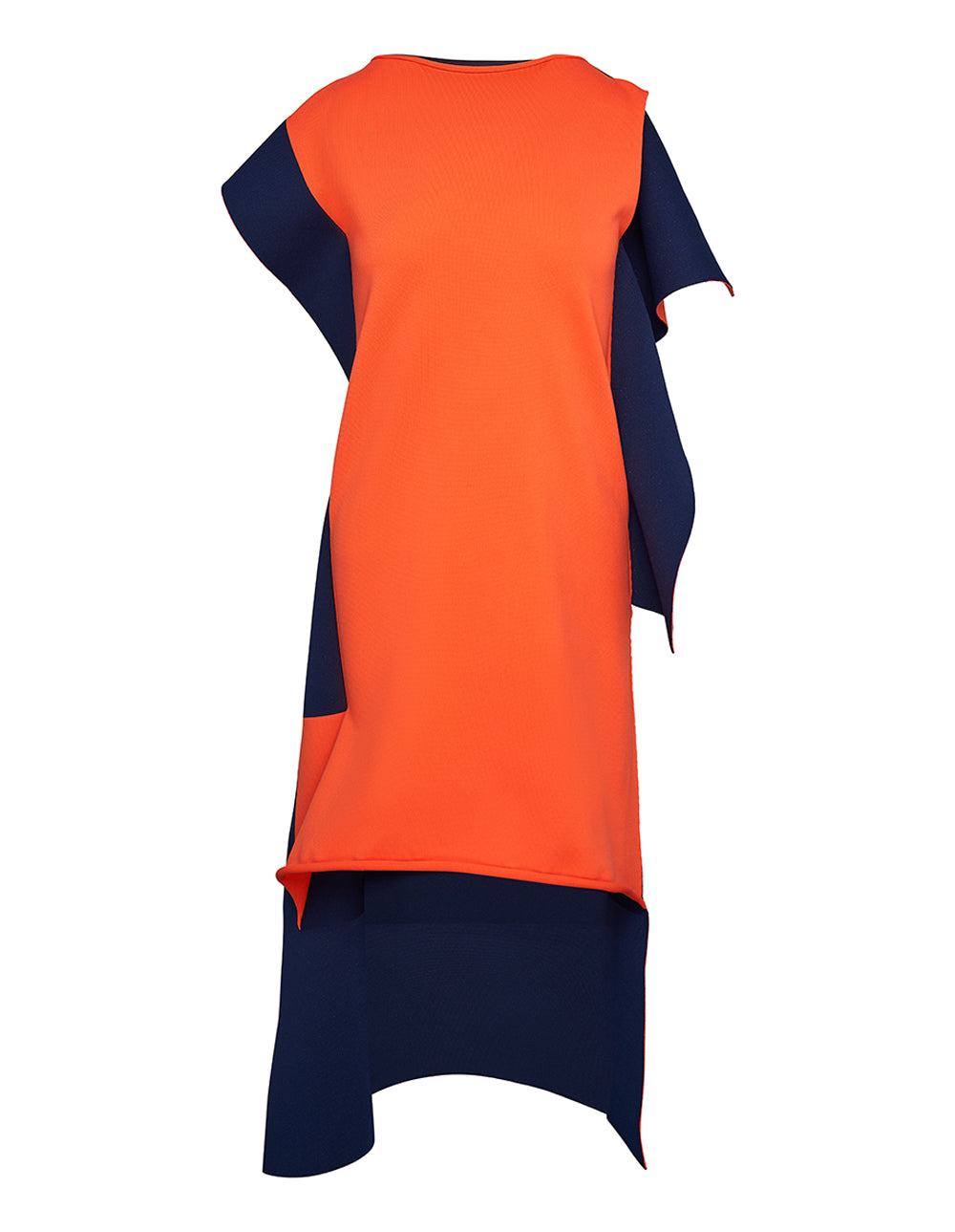 ISSEY-MIYAKE-SHAPED-CANVAS-Dress-Orange-Navy-1