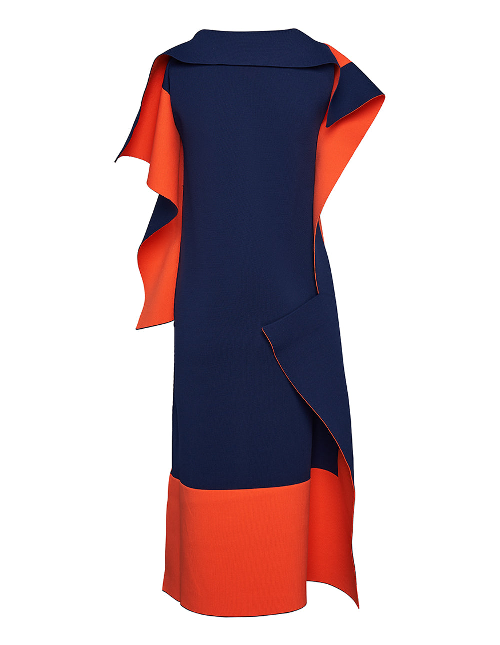 ISSEY-MIYAKE-SHAPED-CANVAS-Dress-Orange-Navy-2