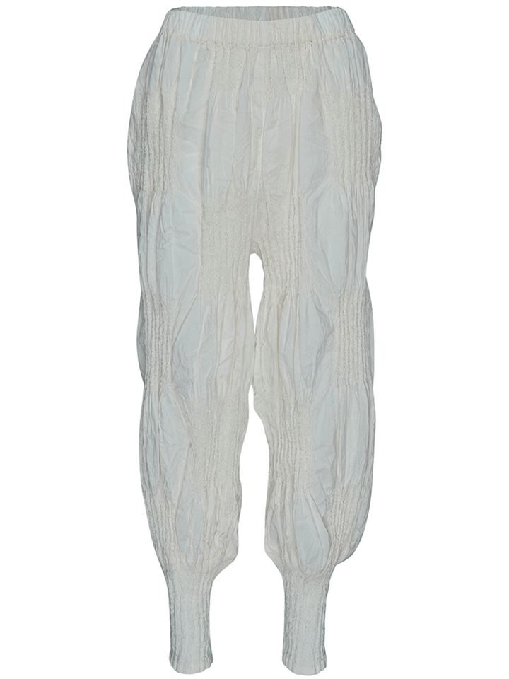 ISSEY MIYAKE Wrinkled Blocks Pants White 1