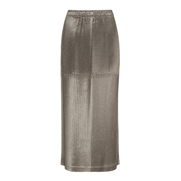 Glossed Panels Pleated Skirt