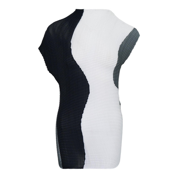 Club21 - ISSEY MIYAKE - Abstract Tint Pleats Pleated Top - PLEATED TOPS - Black White