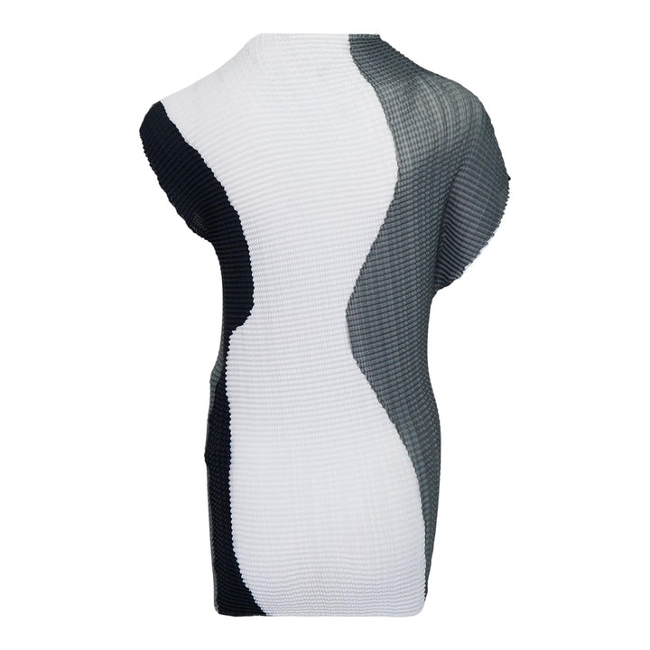Club21 - ISSEY MIYAKE - Abstract Tint Pleats Pleated Top - PLEATED TOPS - Black White