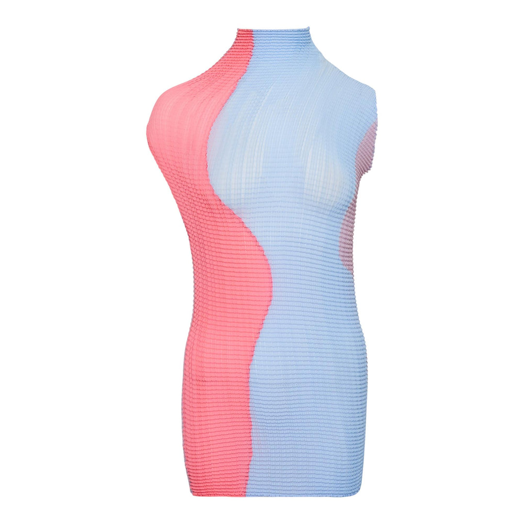 Club21 - ISSEY MIYAKE - Abstract Tint Pleats Pleated Top - PLEATED TOPS - Coral Light Blue