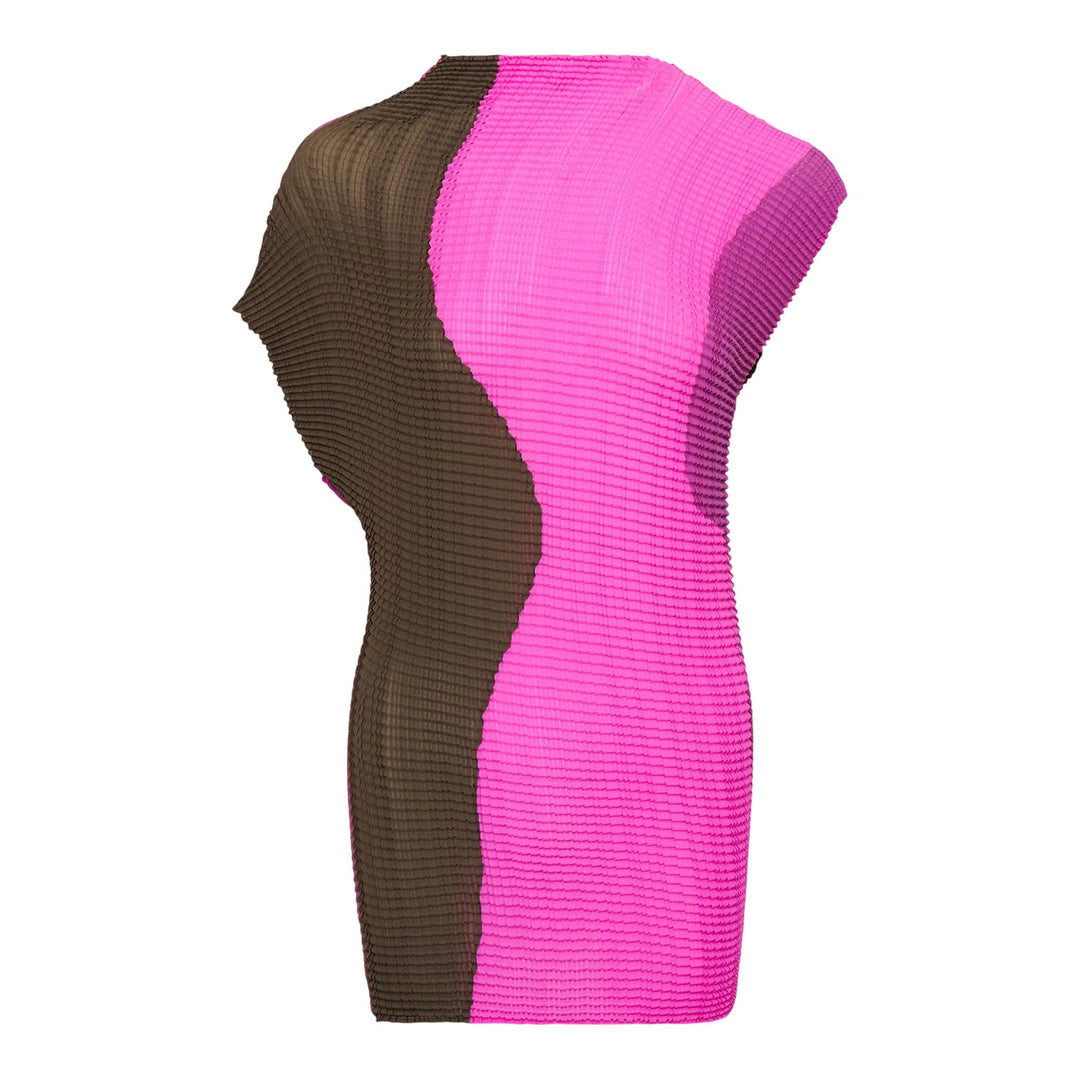Club21 - ISSEY MIYAKE - Abstract Tint Pleats Pleated Top - PLEATED TOPS - Khaki Pink
