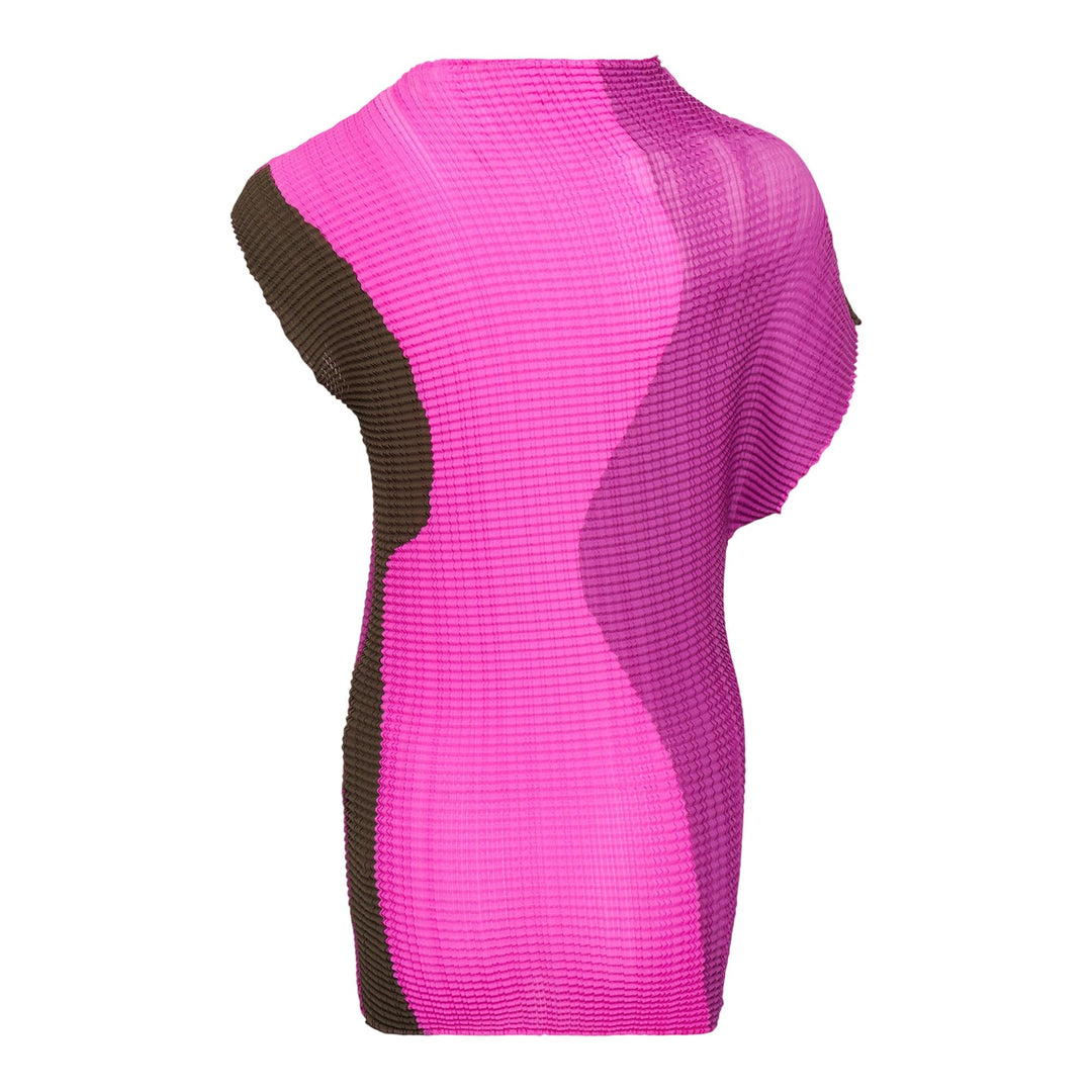 Club21 - ISSEY MIYAKE - Abstract Tint Pleats Pleated Top - PLEATED TOPS - Khaki Pink