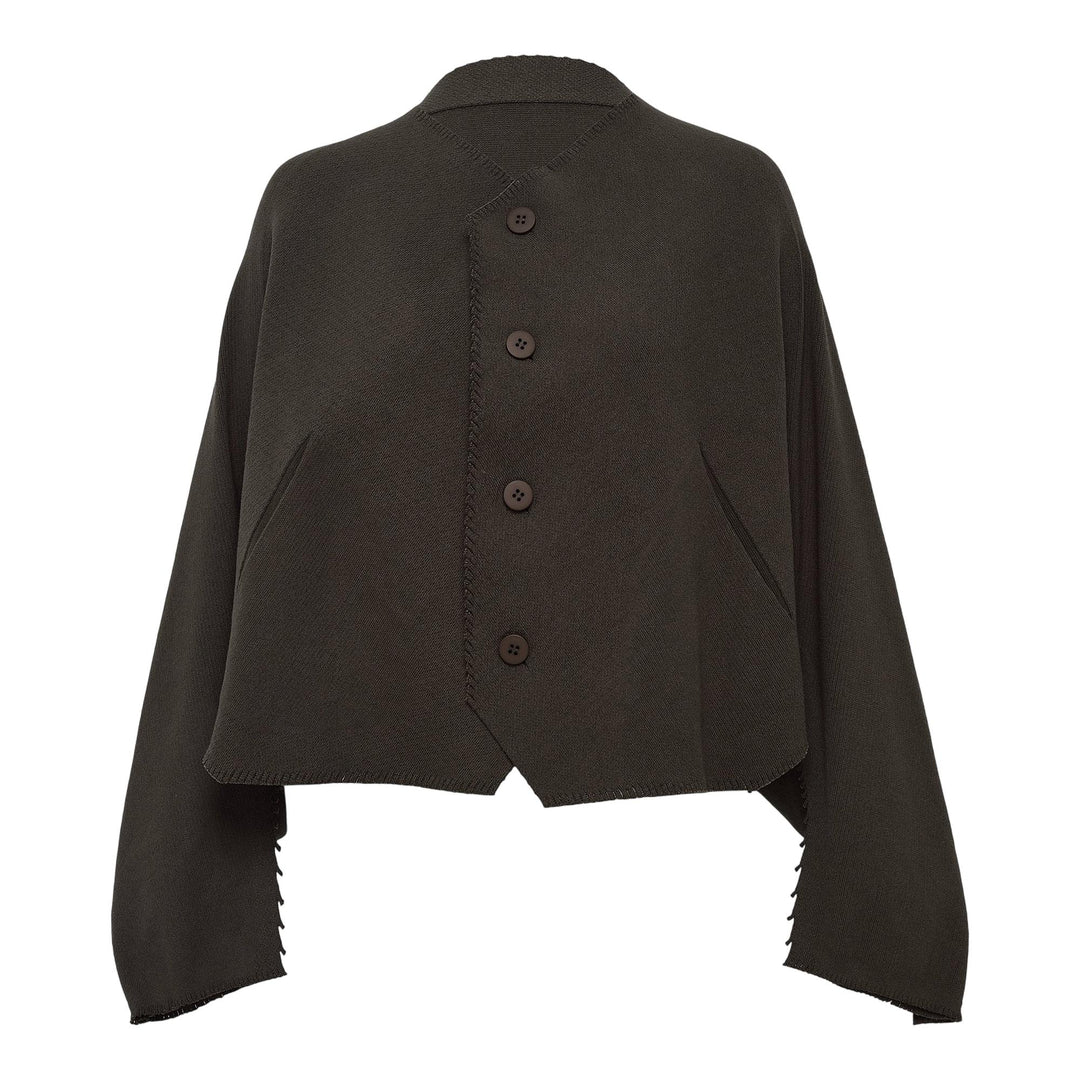 Club21 - ISSEY MIYAKE - Campagne Cardigan - CARDIGANS - Khaki