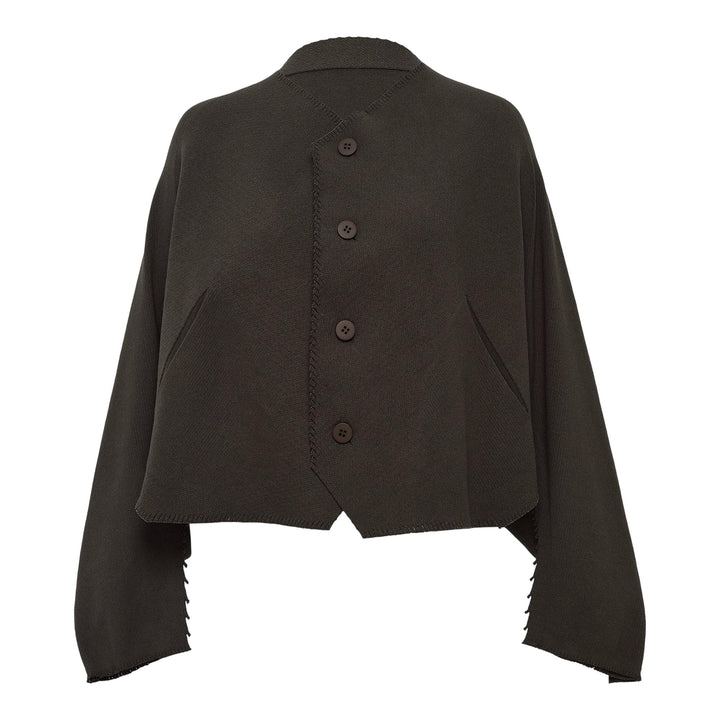 Club21 - ISSEY MIYAKE - Campagne Cardigan - CARDIGANS - Khaki