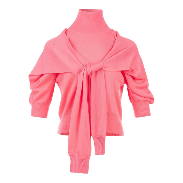 Club21 - ISSEY MIYAKE - Four-Sleeved (Wool) Top - BLOUSES - Light Pink