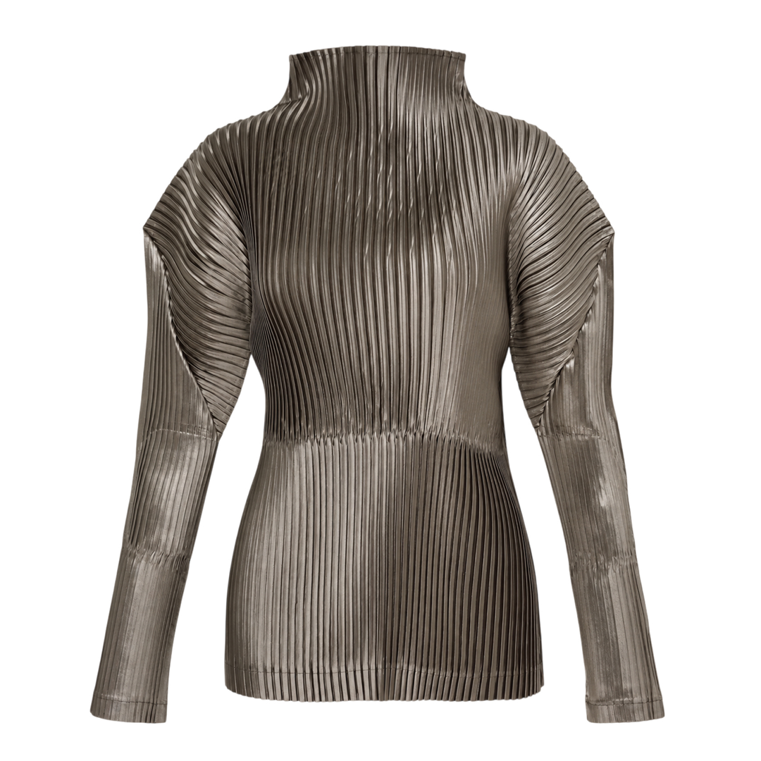 Glossed Panels Pleated Top
