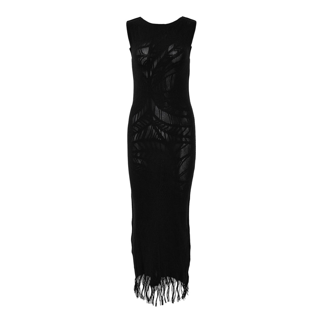 Club21 - ISSEY MIYAKE - Leaf Body Ap Knit Dress - KNIT DRESSES - Black