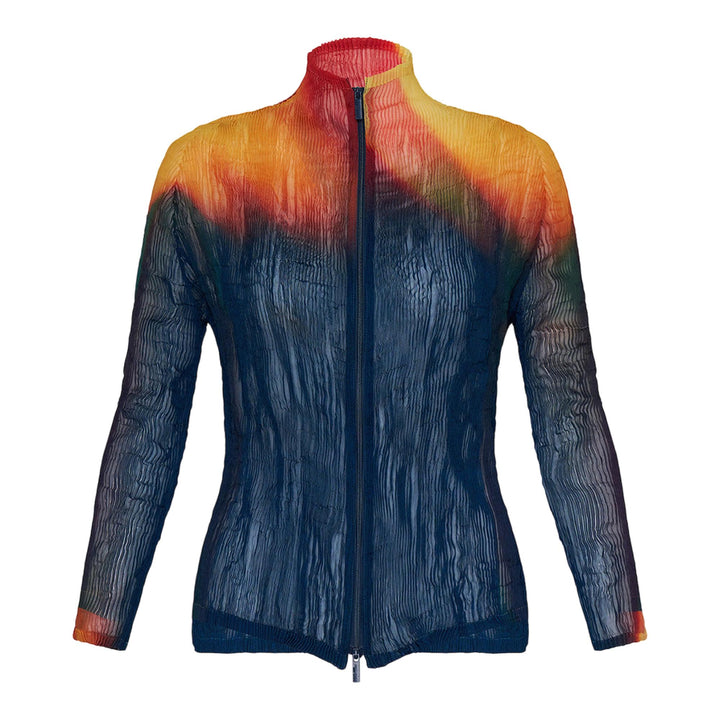 Club21 - ISSEY MIYAKE - Light Leak Chiffon Twist Woven Top - WOVEN TOPS - Orange Navy