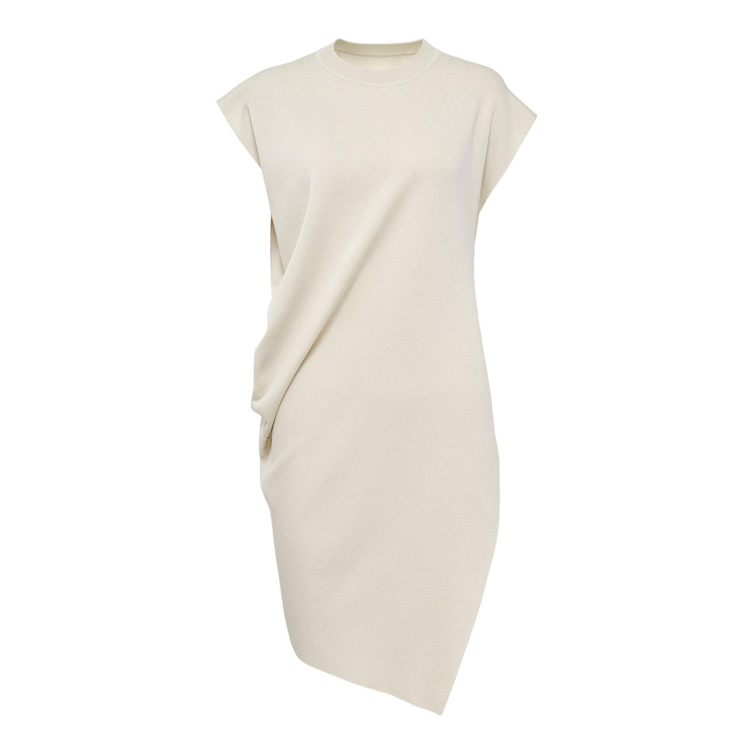 Club21 - ISSEY MIYAKE - Luster Drape Knit Dress - TUNICS - Kouzo Ivory