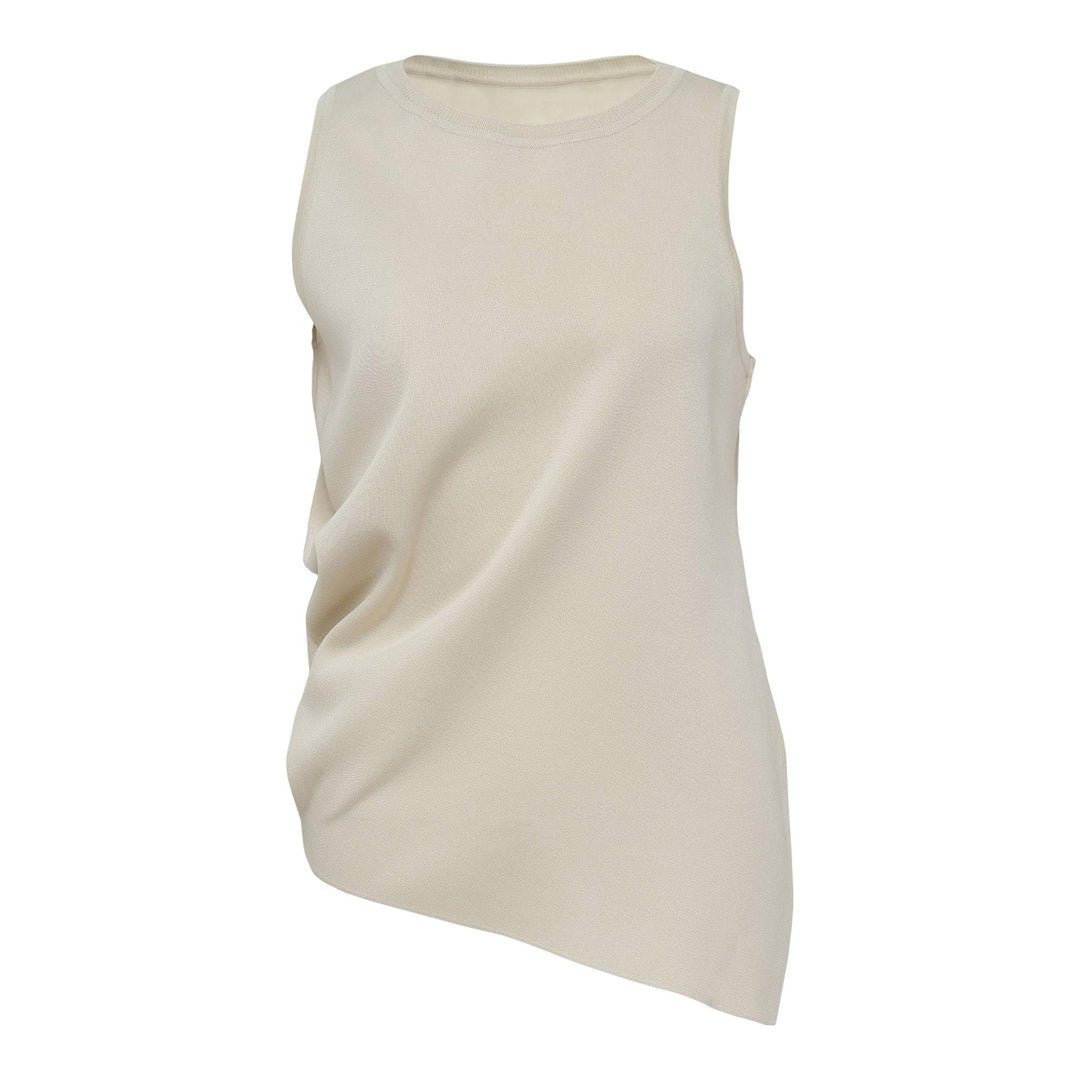Club21 - ISSEY MIYAKE - Luster Drape Knit Top - KNIT TOPS - Kouzo Ivory