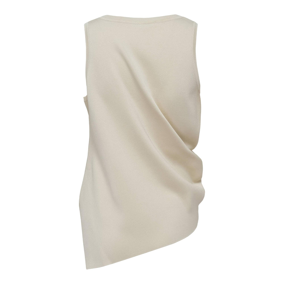 Club21 - ISSEY MIYAKE - Luster Drape Knit Top - KNIT TOPS - Kouzo Ivory