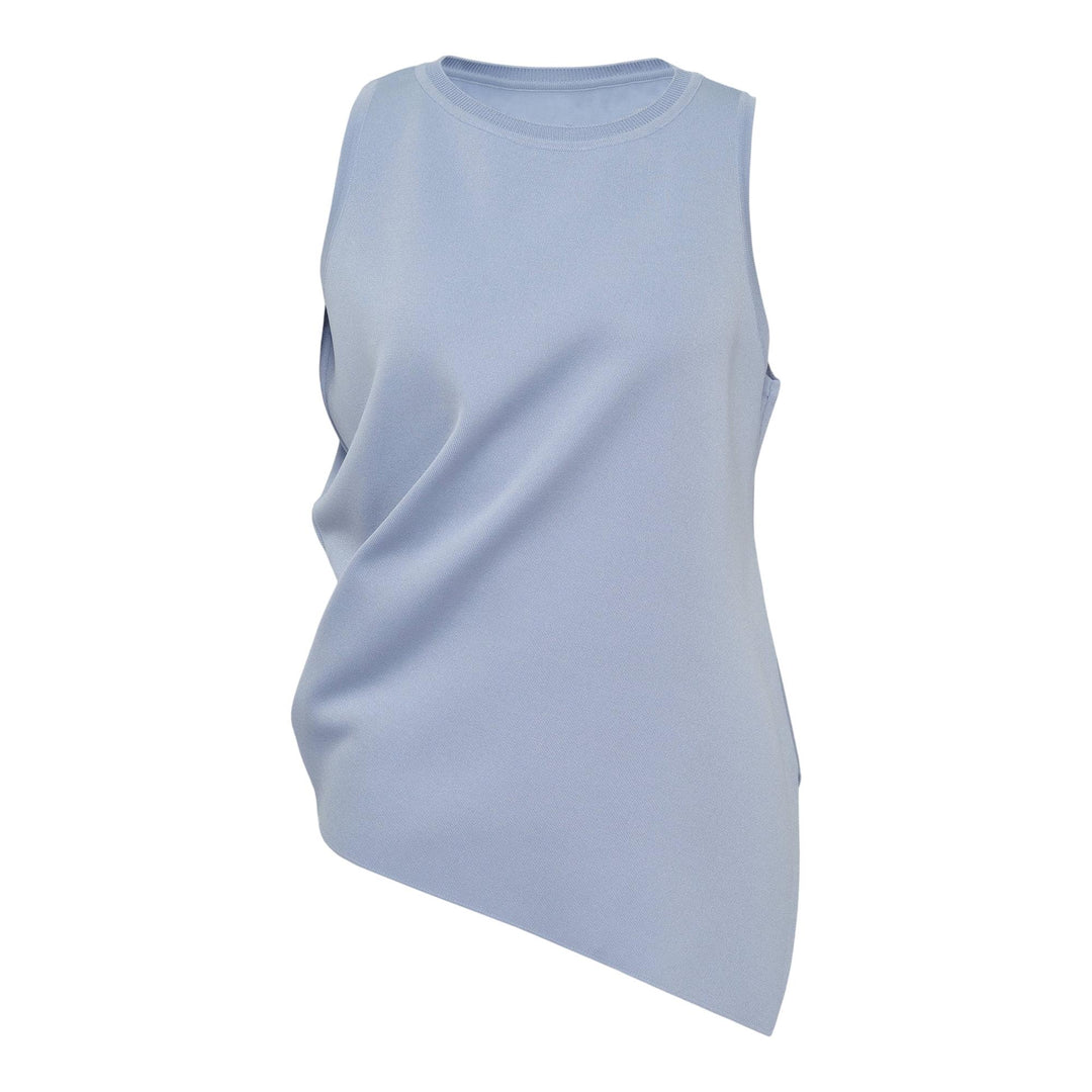 Club21 - ISSEY MIYAKE - Luster Drape Knit Top - KNIT TOPS - Nigella Blue