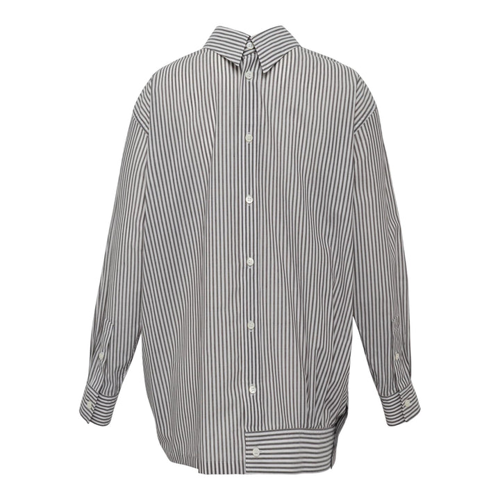 Club21 - ISSEY MIYAKE - Odd Shirt (Stripes) Woven Top - WOVEN TOPS - Khaki-Hued