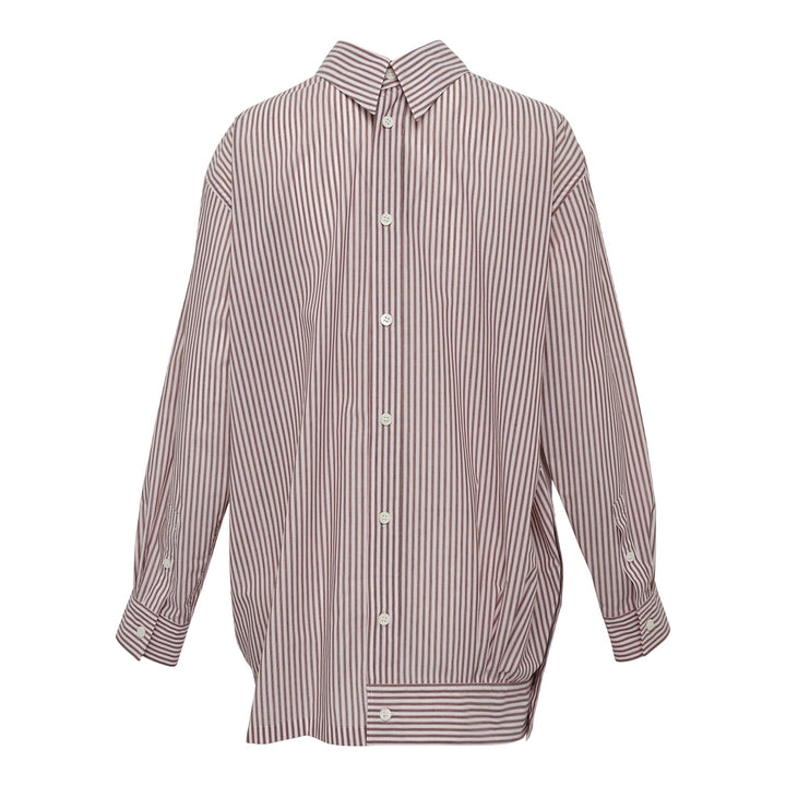 Club21 - ISSEY MIYAKE - Odd Shirt (Stripes) Woven Top - WOVEN TOPS - Pink-Hued