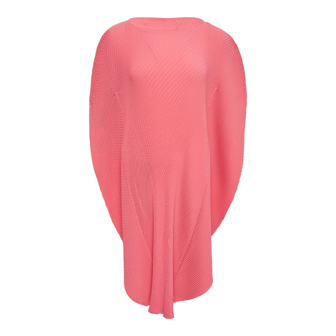 Club21 - ISSEY MIYAKE - Orbicular Pleats Pleated Dress - PLEATED DRESSES - Coral