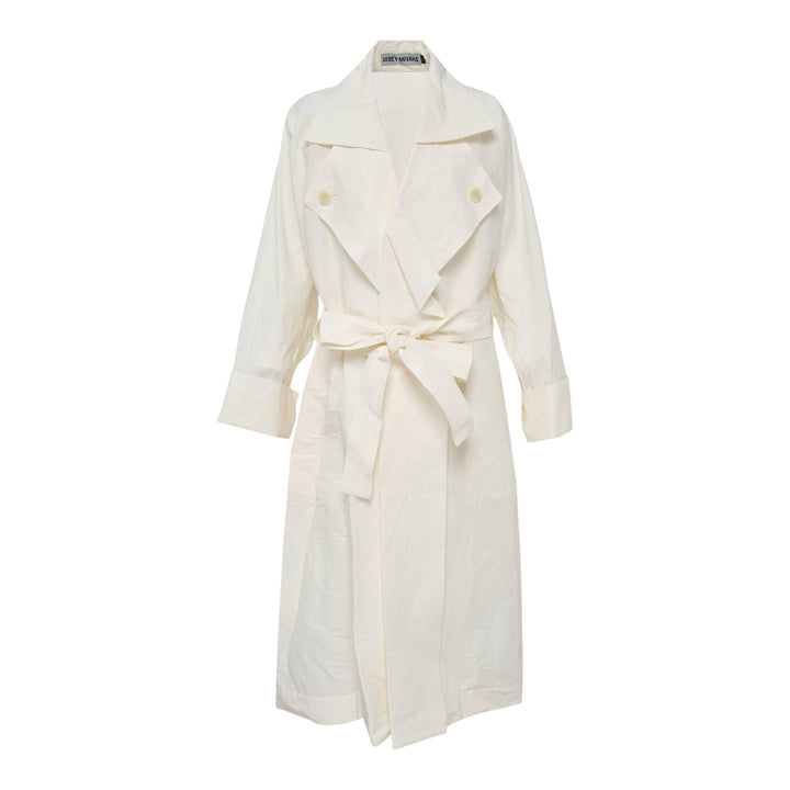 Club21 - ISSEY MIYAKE - Shaped Membrane Coat - COATS - Off-White