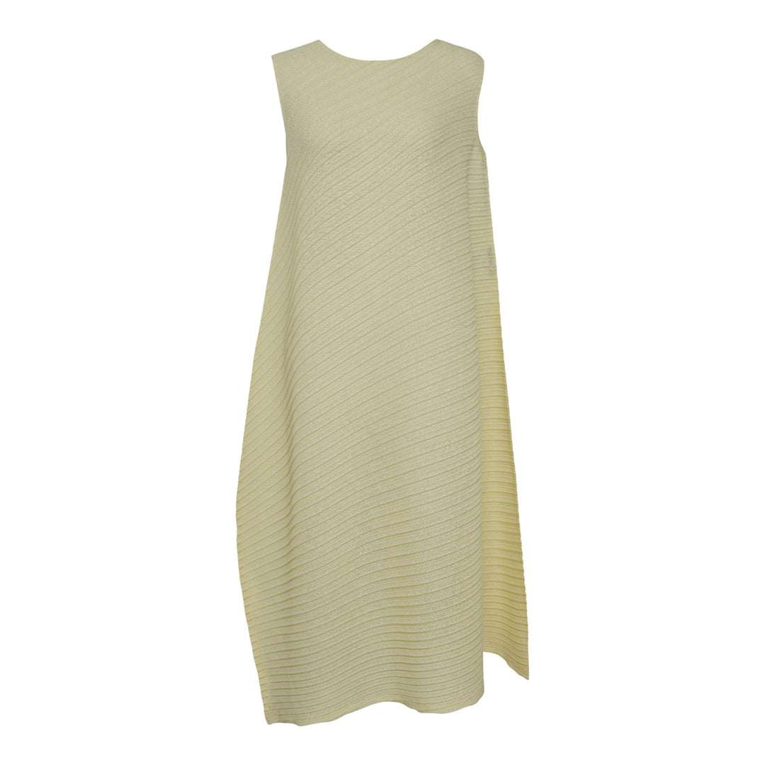 Club21 - ISSEY MIYAKE - Sheer Linen Like Pleats Pleated Dress - PLEATED DRESSES - Pytalos Yellow